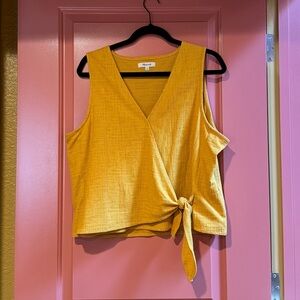 Madewell Tie-Front Mustard Tank Top
